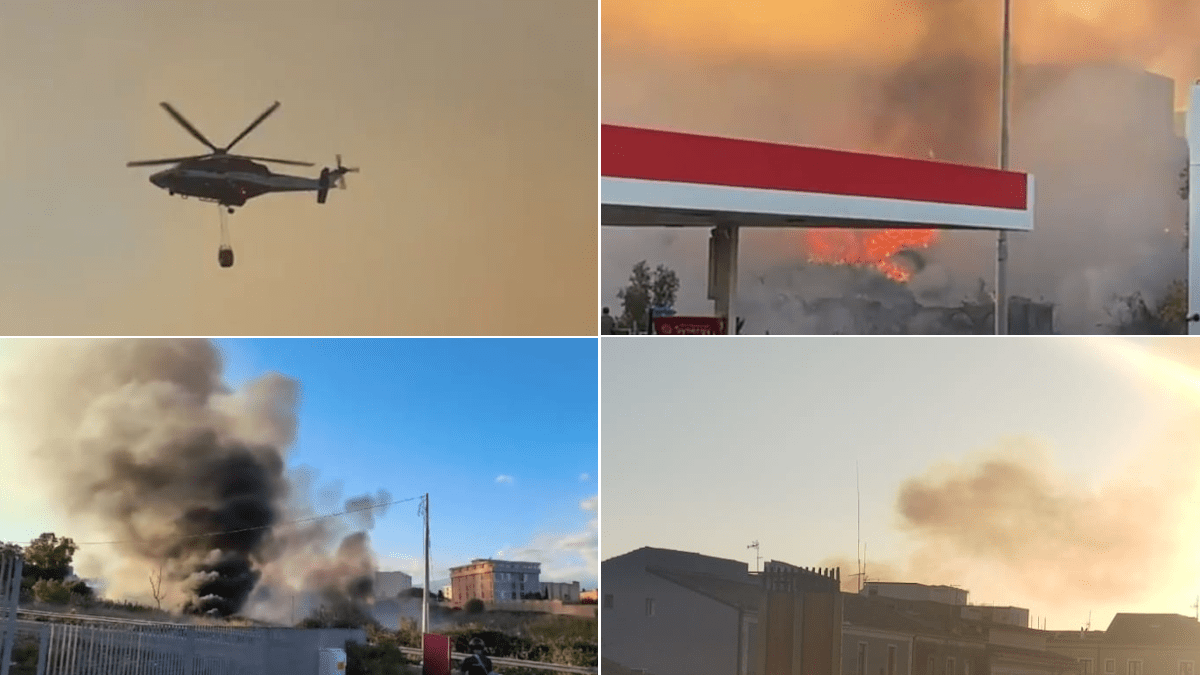 Incendio al Cimitero di Catania: intervengono Vigili del Fuoco ed elicottero [FOTO E VIDEO]