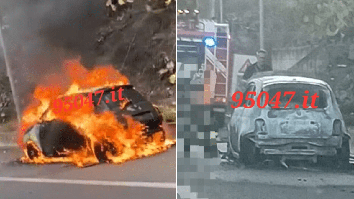 Auto in fiamme sulla Tangenziale di Catania: traffico in tilt, intervento Vigili del Fuoco [VIDEO]