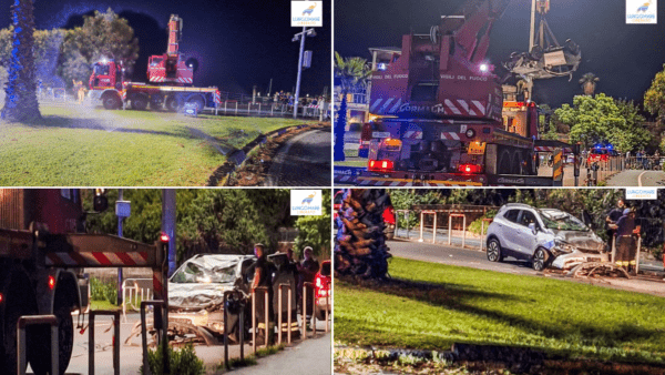 Incidente Stradale al Lungomare: auto sfonda barriere pista ciclabile a Ognina [FOTO]