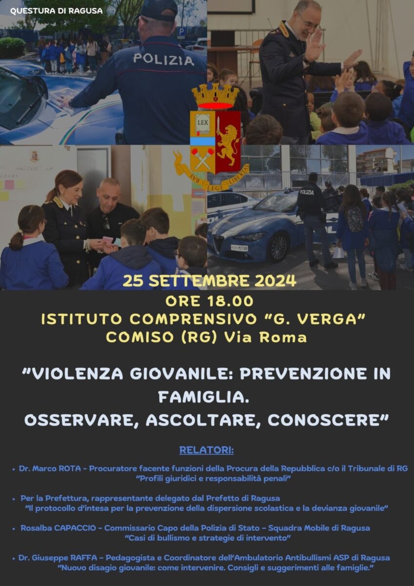 Iniziativa di Prevenzione e Sicurezza: Un Faro di Speranza per i Giovani della Provincia di Ragusa