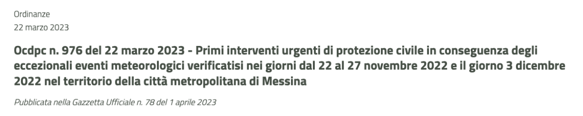 Palermo dà il via al piano per interventi urgenti e rimozione del rischio residuo dopo gli eventi meteorologici nel messinese di novembre e dicembre 2022!