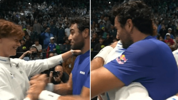 Sinner sostiene Berrettini, che supera le difficoltà e conquista la vittoria: Italia in vantaggio 1-0 contro l'Olanda!