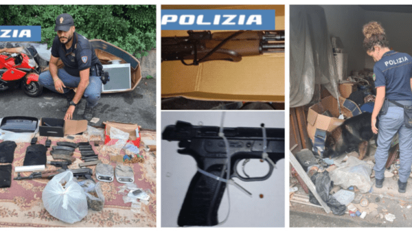 Controllo nel box del noto pregiudicato catanese: droga, pistole e un kalashnikov