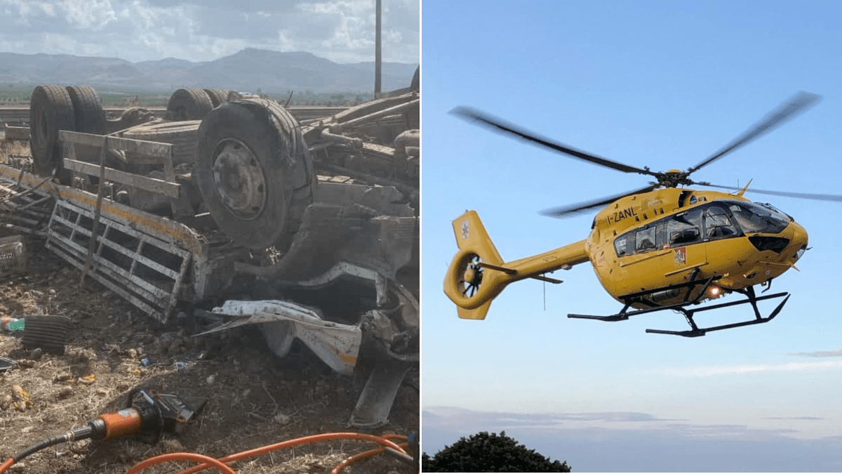 Incidente stradale nel Catanese: mezzo pesante sbanda, interviene elisoccorso