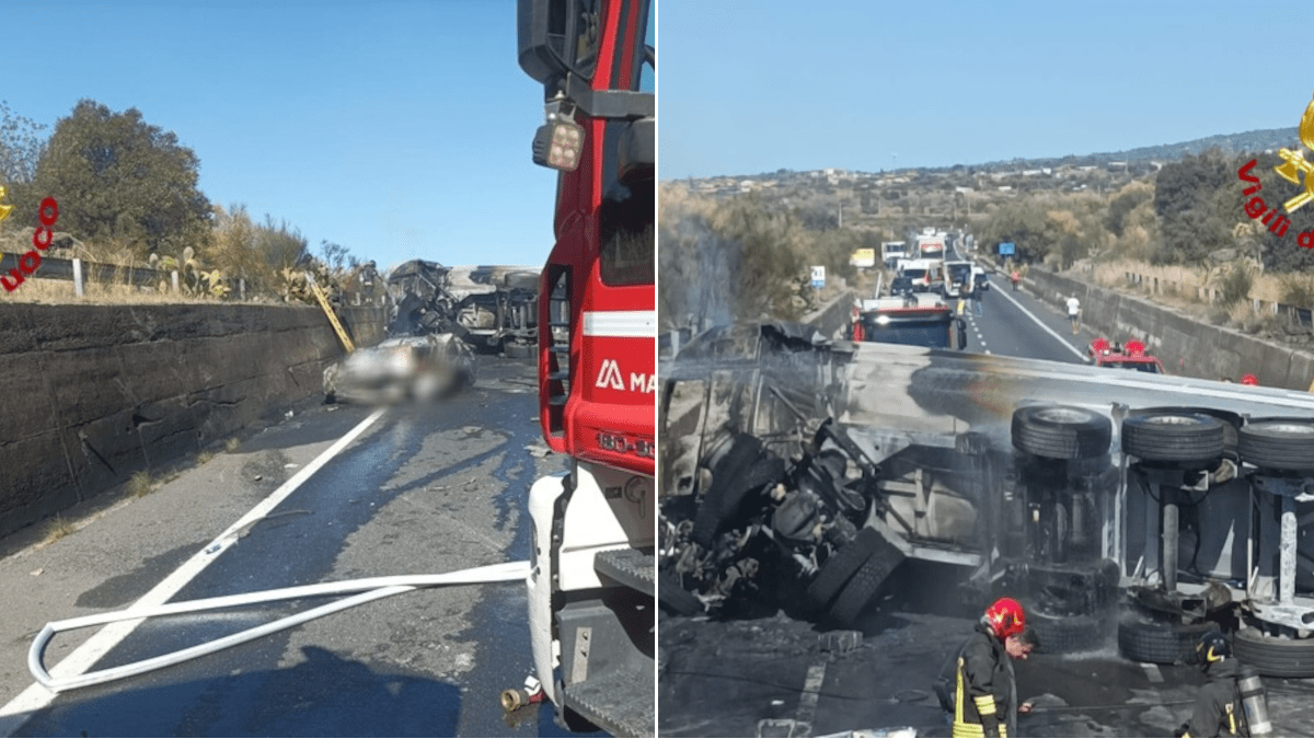 Tragico incidente stradale nel Catanese: scontro tra Tir e auto, due morti, uno carbonizzato