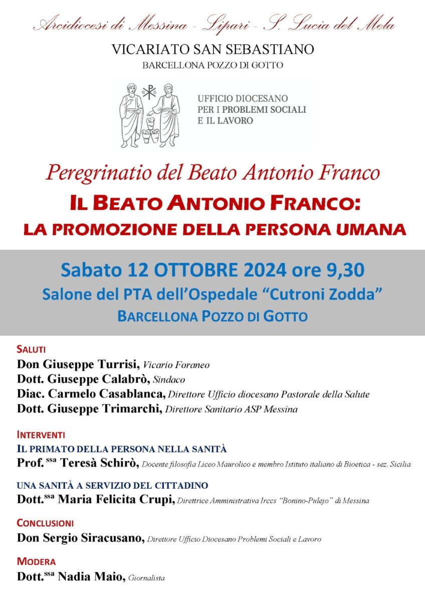 Promuovere la persona umana | Scopri perché il convegno del Beato Antonio Franco potrebbe cambiare la sanità in Sicilia!