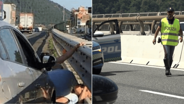 Pronta al gesto estremo in autostrada: donna salvata dalla prontezza degli agenti