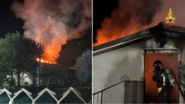 Incendio in villa nel Palermitano: fiamme alte e fumo, intervento dei Vigili del Fuoco