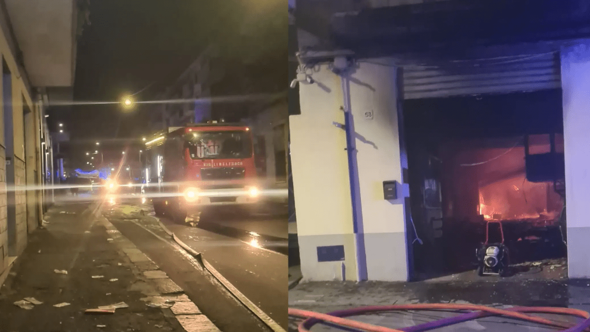 Incendio distrugge autocarrozzeria in via XXXI Maggio: Vigili del Fuoco e Polizia sul posto