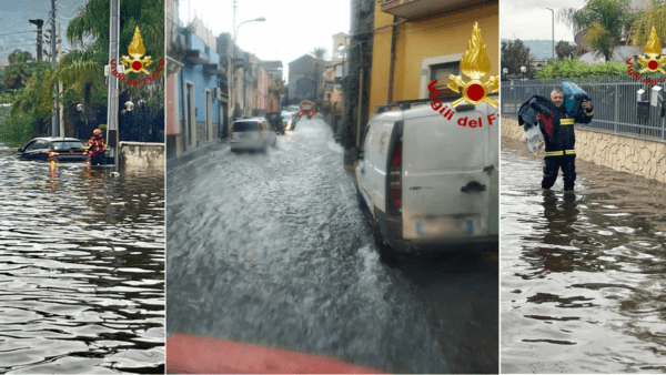 Maltempo nel Catanese: diversi Comuni fortemente colpiti, intervento dei sub [VIDEO e FOTO]