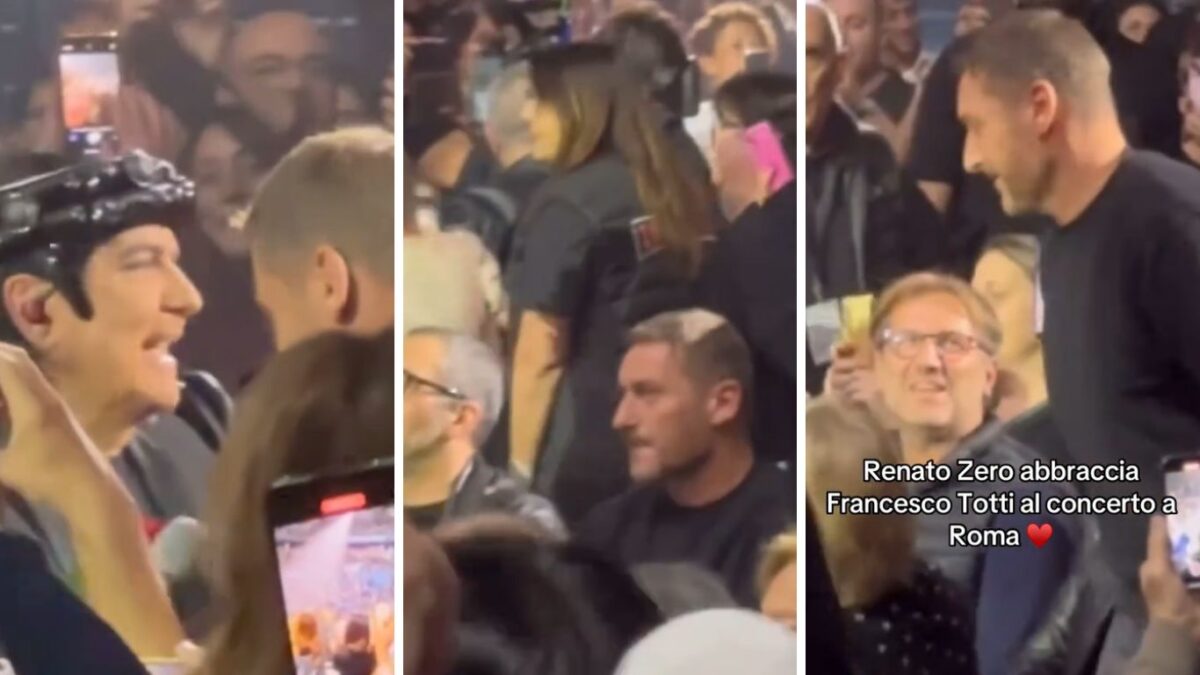 Renato Zero scende dal palco per un abbraccio con Totti | Scopri perché questo gesto ha sconvolto il pubblico!